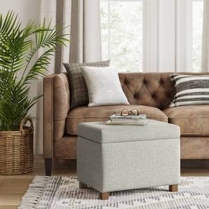 lot 15375 image: Essex Single Storage Ottoman Linen - Threshold Upholstered Bench, Foot Stool, No Assembly Required - Retail $90
