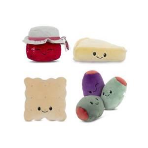 lot 15378 image: Charcuterie Box Set Brie Cheese, Jam, Olives, Square Cracker 4pc Plush - Gigglescape