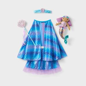 lot 15390 image: Mermaid Dress-Up 3 with Doll 5pc Set - Gigglescape 25.7 (Fits 3-6 Year Olds)