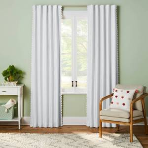 lot 15391 image: Scallop Kids Blackout Window Curtain Panel Cream - Pillowfort (42x84)