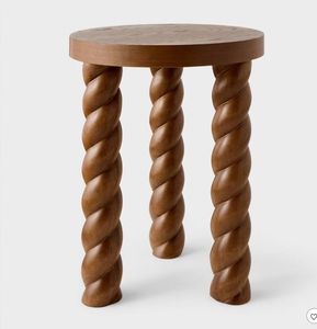 lot 30608 image: Braided Side Table Walnut - Threshold  designed with Studio McGee  - Retail $160