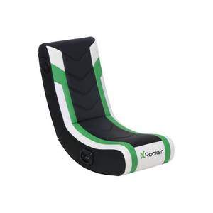 lot 30620 image: X Rocker Horizon RGB LED Audio Floor Rocker Gaming Chair GreenBlackWhite - Retail $121