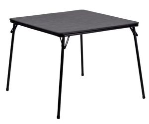 lot 30630 image: Emma and Oliver Black Foldable Card Table with Vinyl Table Top - Game Table - Portable Table (Damaged)
