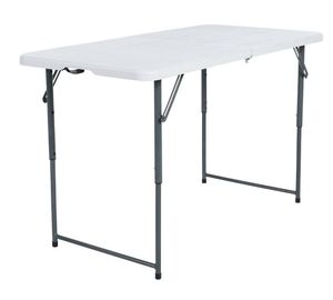 lot 30631 image: 4 Peakform Adjustable Height Folding Table Off White