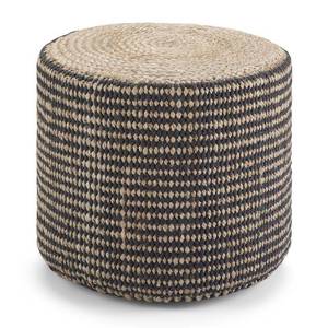 lot 30658 image: Simpli Home Larissa Boho Round Braided Pouf in Natural Jute - Retail $100