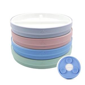 lot 32787 image: Elk and Friends Kids 7.8 Porcelain Divided Plates with Silicone Suction Sleeves  Suitable for KidsToddlers  Microwave & Dishwasher Safe  Non Slip  Snack Dishes  4 Pack
