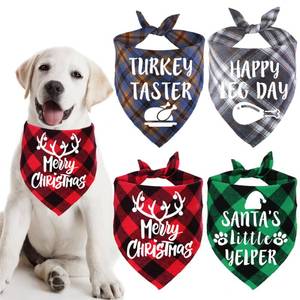 lot 32807 image: 4 Pack Holiday Dog Bandanas, Thanksgiving Day Christmas (Small)