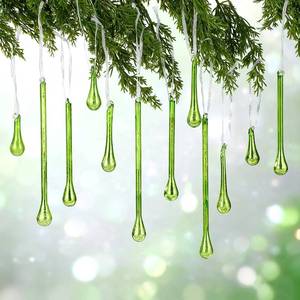 lot 32823 image: 12 Pcs Mercury Glass Teardrop Christmas Ornaments