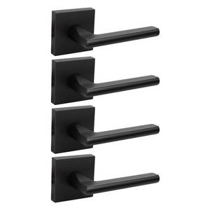lot 32828 image: Goldenwarm Matte Black Dummy Door Handles Non-Turning Decorative Interior Lever for Pantry, French Doors & Closets (2 Pack4 Pieces)