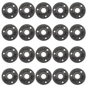 lot 32853 image: Niubid 12 inches Malleable Cast Iron Pipe Flange 20 Pack, Industrial Pipe Flanges for Threaded Black Pipes and Fittings, DIY Steampunk Industrial Vintage Style.