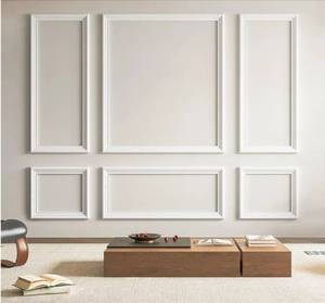 lot 33004 image: Pre-Cut Wall Molding Set of 6 pcs, Ready-to-Assemble Wainscoting Panels for Interior Wall Decor