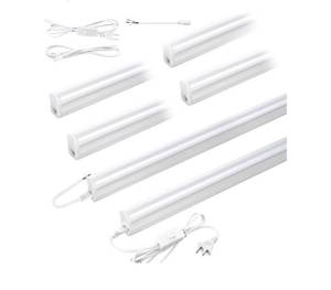 lot 33010 image: Pak 4FT LED Shop Lights, 2300LM 6500K Cool White, 20W Energy-Saving Super Bright Linkable T5 Ceiling and Under Cabinet Lighting Fixture for Garage, Workshop, Basement, Warehouse, FCC Certified, 6 Pack