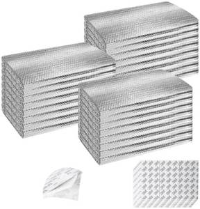 lot 33013 image: Garage Door Insulation Kit 24P Double Bubble Window Heat Insulation Panels, 6MM 24 x 48 Reflective Aluminum Foil Summer Barrier Insulation Sheets with 240 Adhesive Tapes for Garage Greenhouse Attic