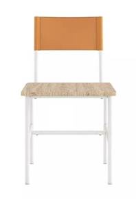 lot 15403 image: 2pk Boulevard Cafe Dining Chairs Metal and Faux Leather Camel - Sauder Upholstered, Modern Style