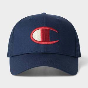 lot 15405 image: Champion Adult Logan Twill Trucker Hat - Navy