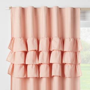 lot 15413 image: Ruffle Kids Blackout Window Curtain Panel Pink - Pillowfort  (42W x 84L)
