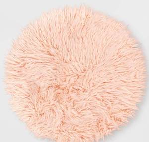 lot 15417 image: 3 Faux Fur Round Kids Rug Pink - Pillowfort
