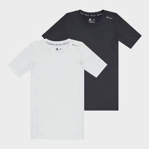 lot 15425 image: 2pk Champion Compression T-Shirt - WhiteBlack (Youth Small 67)