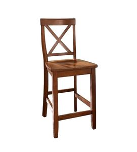 Crosley 24" 2pc X-Back Counter Height Barstools Mahogany: Hardwood Frame, Spot Clean, Traditional Style - Retail: $190