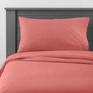lot 30695 image: Solid Cotton Kids Sheet Set Rose - Pillowfort 3-Piece Twin Set, Peached Finish, OEKO-TEX Certified, 220 Thread Count