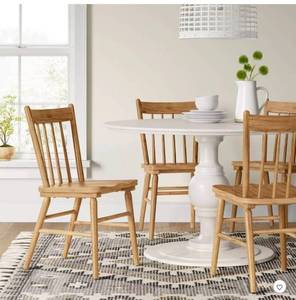 Set of 2 Hassell Wood Dining Chair Natural - Threshold: Rubberwood Frame, Farmhouse Style, Spot Clean - Retail: $215