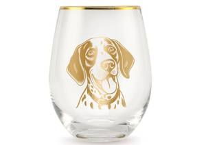 lot 32873 image: German Shorthaired Pointer 17 Oz Stemless Wine Glass
