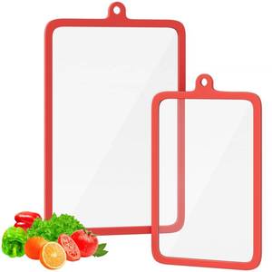 lot 32885 image: 2Pcs Tempered Glass Cutting Boards for Kitchen, Glass Cutting Board Set (15x10 & 12x8)