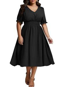 lot 32888 image: Womens Plus Size Midi Dress Size1XL