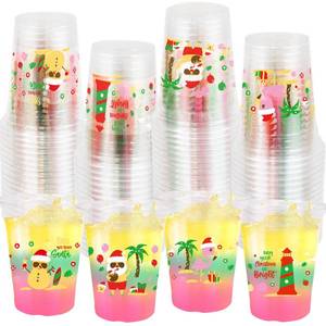 lot 33028 image: WorldBazaar 12OZ Hawaii Christmas Plastic Cups 100 PCS