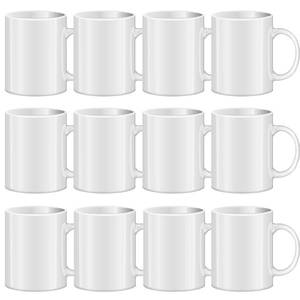 lot 33031 image: Sublimation Mugs- Blank White Ceramic Sublimation Cups 11 oz Set of 12