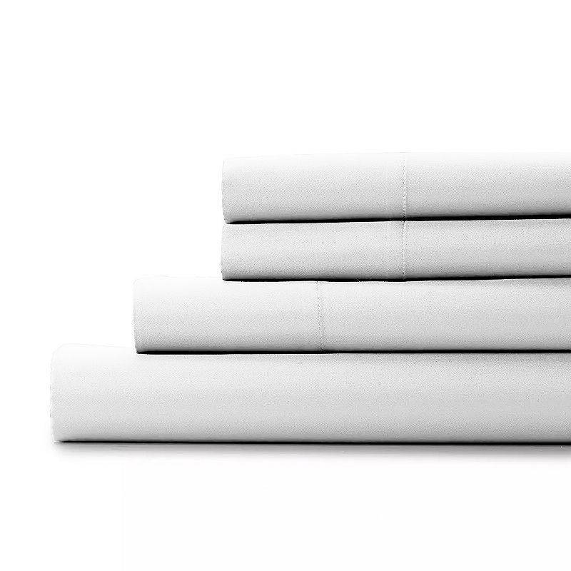 lot 15397 image: Color Sense Cool Crisp 100% Cotton Percale Solid Fitted Sheet Open Stock Twin White