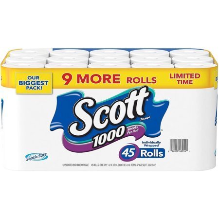 lot 30024 image: Scott 1000-Sheet Limited Edition Bath Tissue (45 rolls)