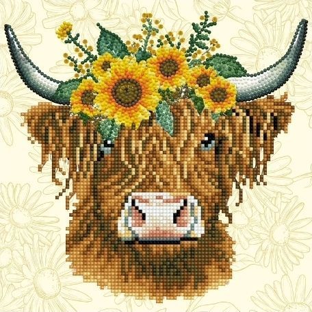 lot 30025 image: DIAMOND DOTZ Sunflower Cow Special Edition Diamond Painting Kit