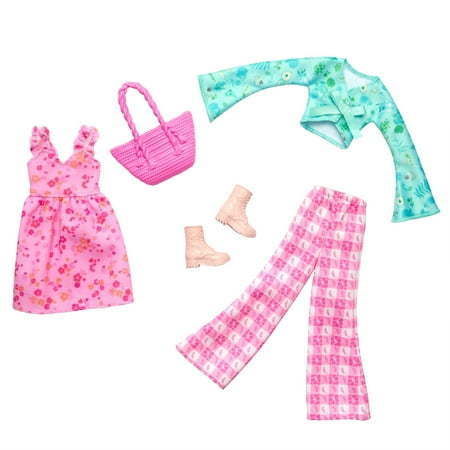 lot 7948 image: Barbie Doll Clothing  Fashion and Accessory Pack with Cottage Core Theme (2 Outfits)