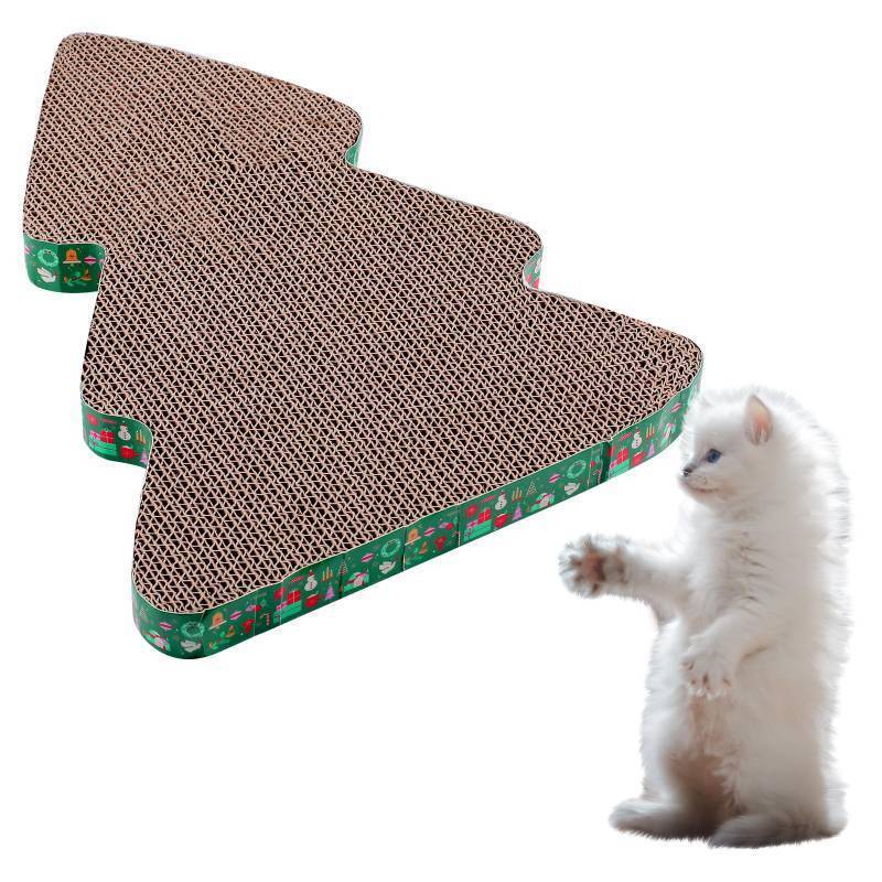 lot 7985 image: Christmas Tree Shaped Cat Scratcher
