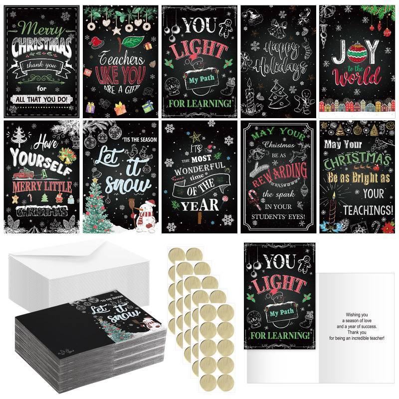 lot 31031 image: 50 Sets Christmas Thank You Cards