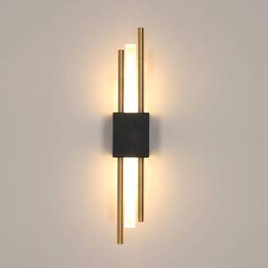 lot 15444 image: Comely Indoor LED Wall Light, 10 W Modern LED Wall Lamp, Long Acrylic Wall Lamp for Bedroom, Living Room, Hallway, Stairs, Warm White 3000 K (GoldenBlack) Retail $192