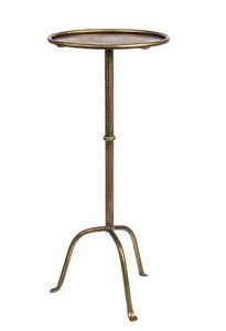 lot 30718 image: Storied Home Metal Martini Cocktail Accent Table Antique Brass Art Deco, No-Tool Assembly, Iron Frame - Retail $106