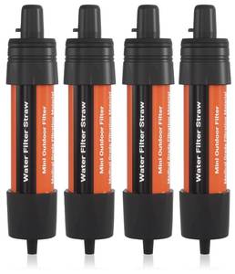 lot 32966 image: 4 Pack Water Filter Straw - Portable, Compact, Multipurpose Water Purification Device for Emergency Kits, Outdoor Activities, Camping, Travel