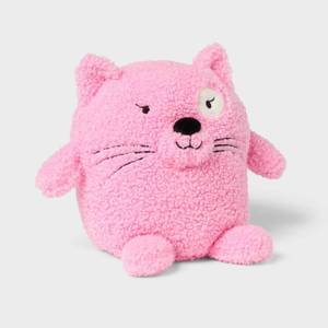lot 33039 image: Cat Kids Mini Weighted Plush Throw Pillow Pink - Pillowfort
