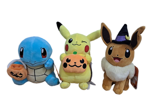 lot 33063 image: Pokemon Plushie Small 3 Pack Squirtle, Pikachu, Eevee