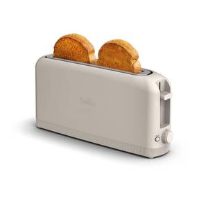 lot 33079 image: bella 2 Slice Slim Toaster, Fits-anywhere Kitchenware, 6 Setting Shade Control with Reheat & Cancel Buttons, Fits sourdough, 10�� Long Slot, Anti Jam & Auto Shutoff, 900 Watt, Oatmilk