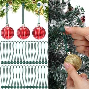 lot 34024 image: Yoojahow 60 Pcs Christmas Tree Ornament Hooks, Adjustable Ornament Guardian for Hanging Small Large Heavy Decorations