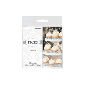 lot 34027 image: Amscan Collection Bridal Pick Double Heart 12pc