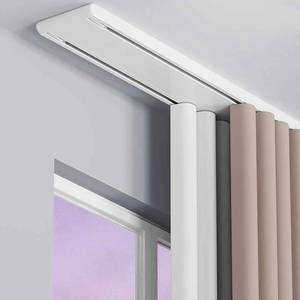 lot 15483 image: Bcofo Double Row Curtain Track Silent Heavy Duty Drop Ceiling Curtain Track for Curtains-Room Divider for Living Room Bedroom Hospital Easy Install(White,3.1m(10.2ft)) - Retail $75