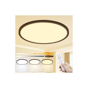 lot 15489 image: Drewaay 20 Inch LED Flush Mount Ceiling Light,48W Ultra-Thin Modern Round Light Fixture with Remote,Dimmable 3000K-6000K,Black,4800LM,Memory & Night Light Mode for Bedroom, Kitchen,Living Room