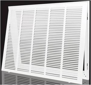 lot 15490 image: Return Air Filter Grille 25x20,Air Return Vent Cover for 25W x 20H Duct Opening,Steel HVAC Vent Covers for Wall and Ceiling,Holds 1 Thick AC Filter