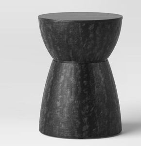 lot 30753 image: Prisma Side Table Black - Threshold  Rubberwood No Assembly Required, Round Shape - Retail $95