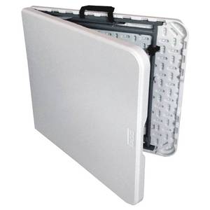 lot 30756 image: 4 Peakform Adjustable Height Folding Table Off White