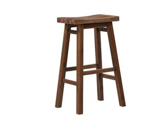 lot 30764 image: 29 Sonoma Saddle Barstool Chestnut - Boraam Solid Rubberwood, Wire-Brush Finish, Footrests - Retail $53